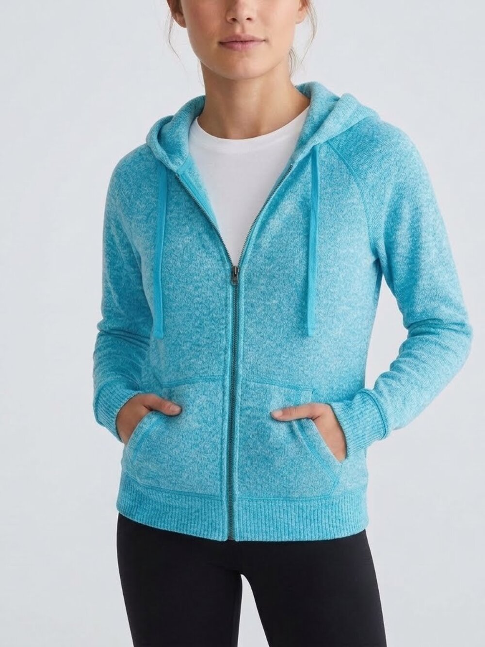 Aeropostale LLD Zip Hoodie M – Turquoise Fleece Y2K Cozy Luxe Athleisure